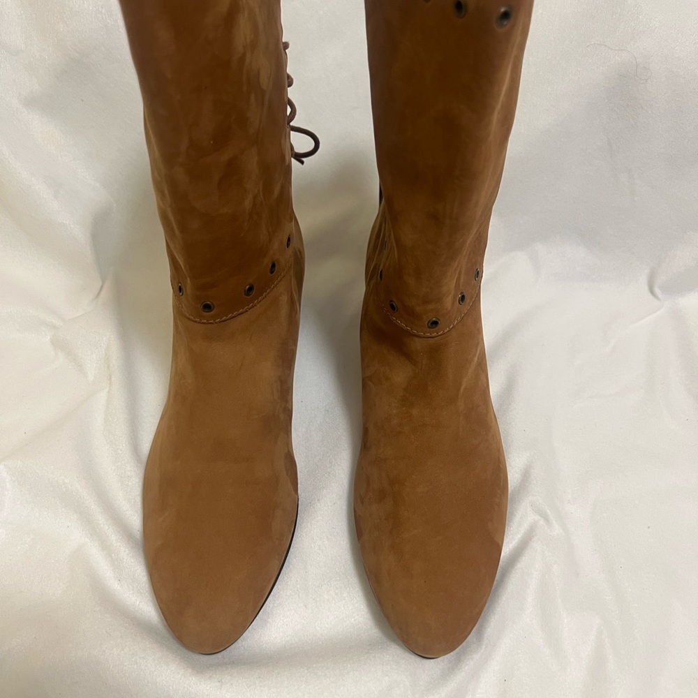 Stuart Weitzman Brown Suede Lace-Up Boots